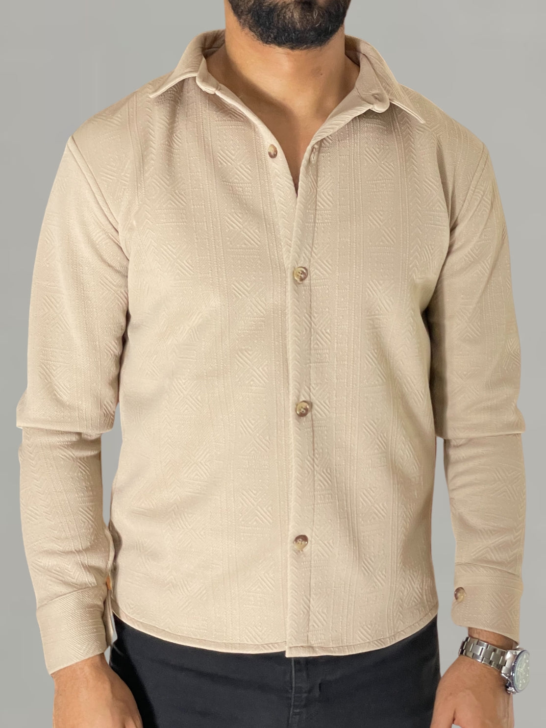 Beige Long Sleeve Shirt