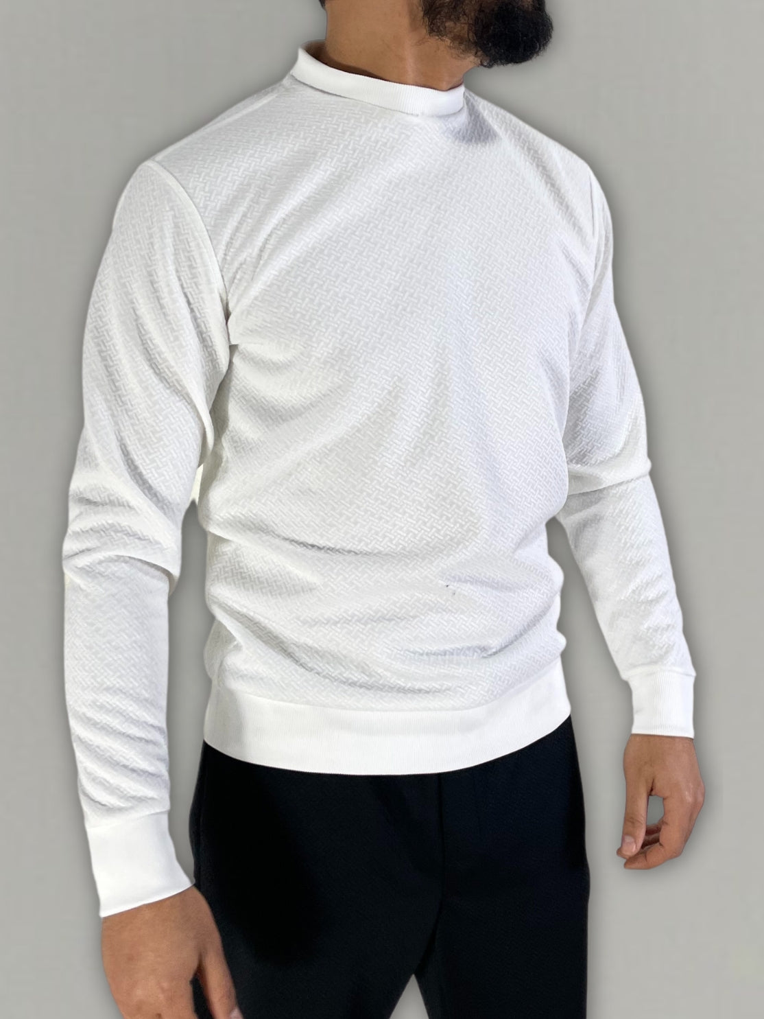 White Jacquard Sweater