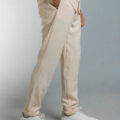 Beige Cotton-linen pants