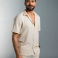 Beige Cotton-linen Shirt