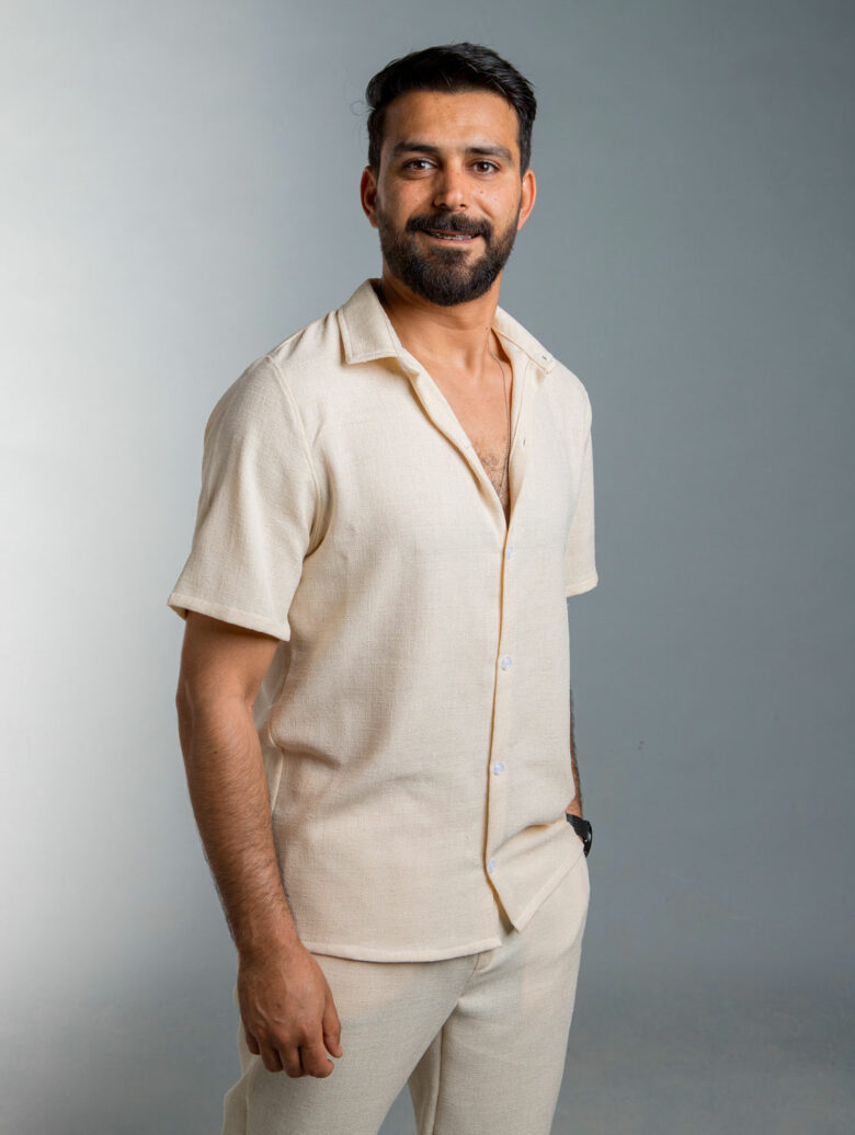Beige Cotton-linen Shirt
