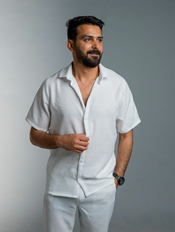White Cotton-linen Shirt