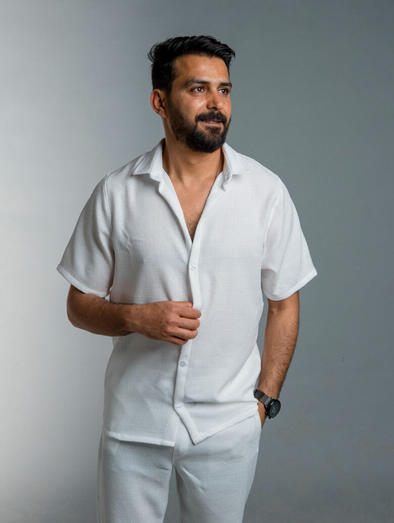 White Cotton-linen Shirt