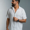 White Cotton-linen Shirt