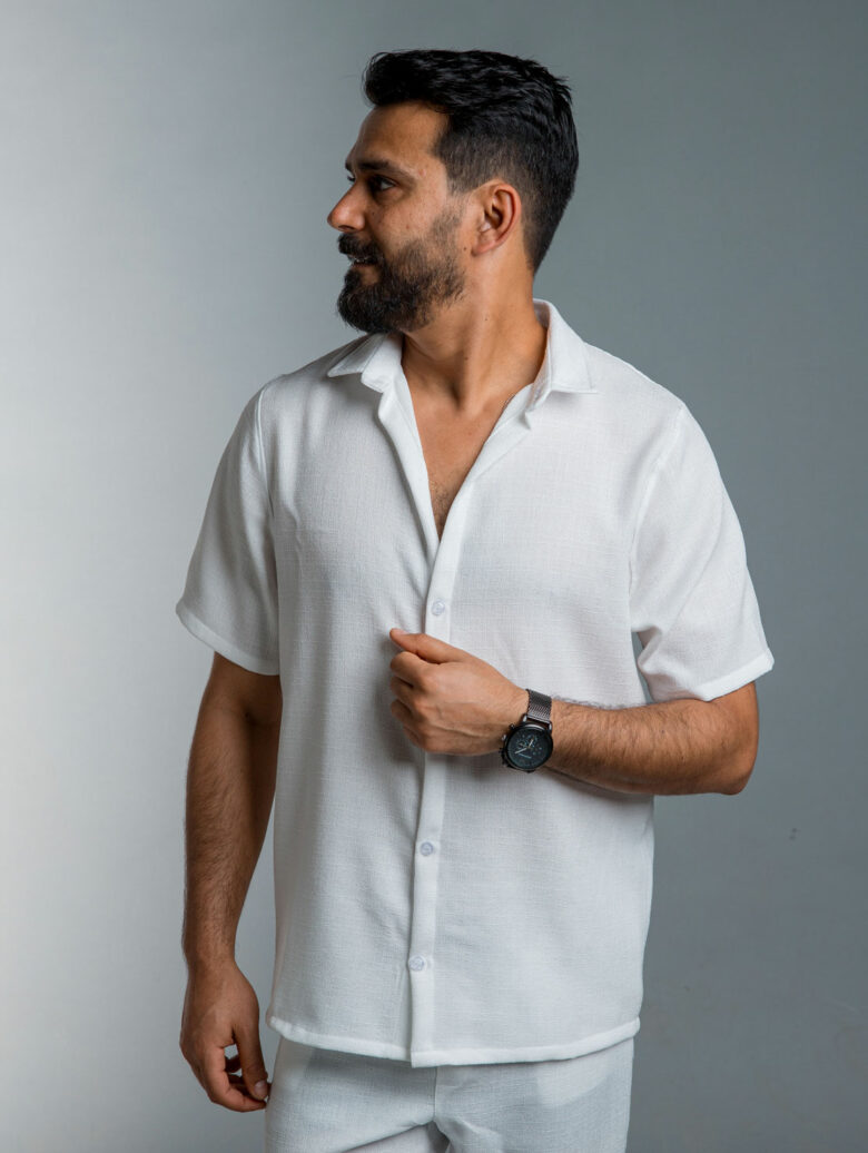 White Cotton-linen Shirt