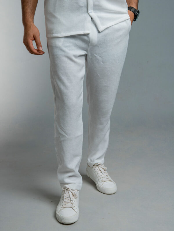 White Cotton-linen Pants White Cotton-linen Pants