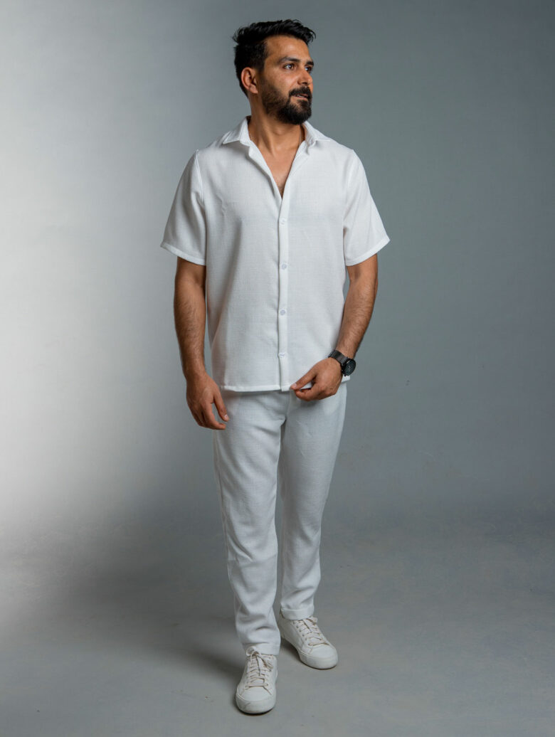 White Cotton-linen Set