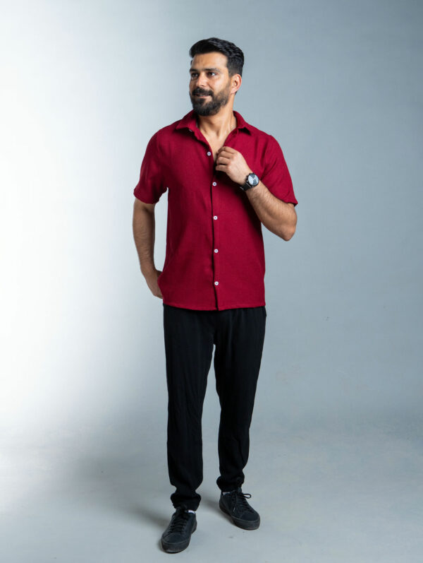 Burgandy Cotton-Linen Summer Shirt Burgandy Cotton-Linen Summer Shirt