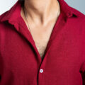 Burgandy Cotton-Linen Summer Shirt