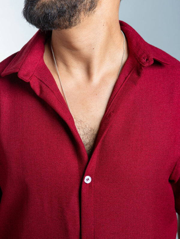 Burgandy Cotton-Linen Summer Shirt Burgandy Cotton-Linen Summer Shirt