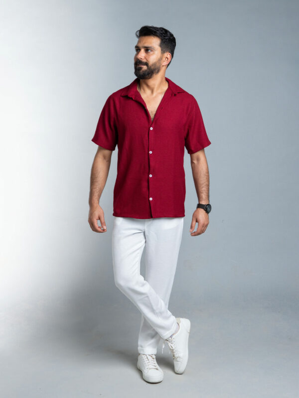 Burgandy and white Cotton-Linen Set Burgandy and white Cotton-Linen Set