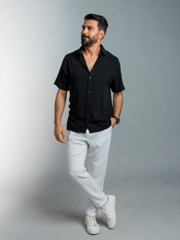 Black Linen Summer Shirt
