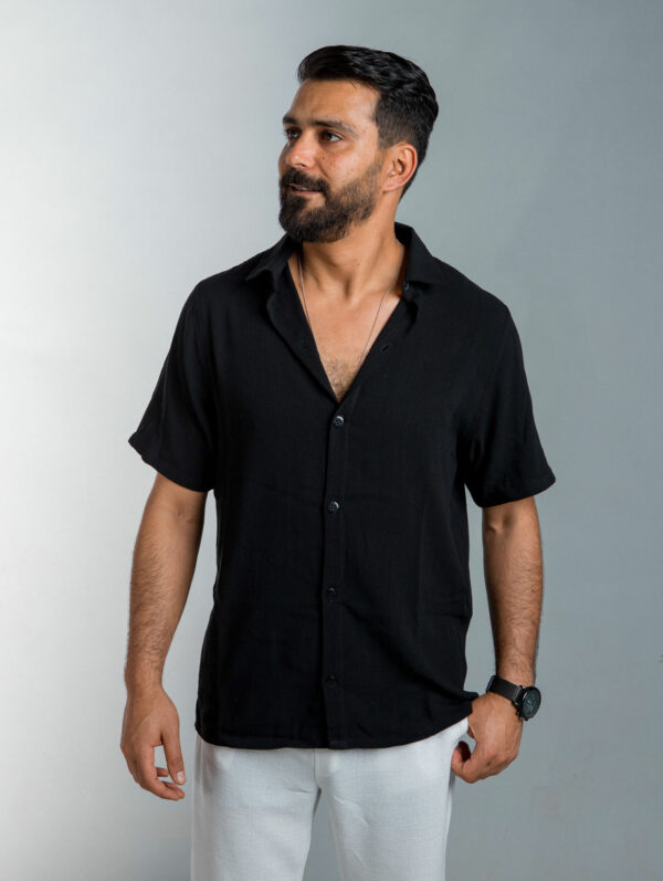 Black Linen Summer Shirt